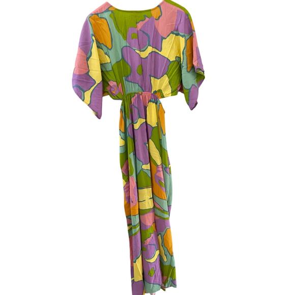 Show Me Your MuMu Dana Cutout Retro Multicolored Maxi Dress Size Medium - Picture 11 of 12